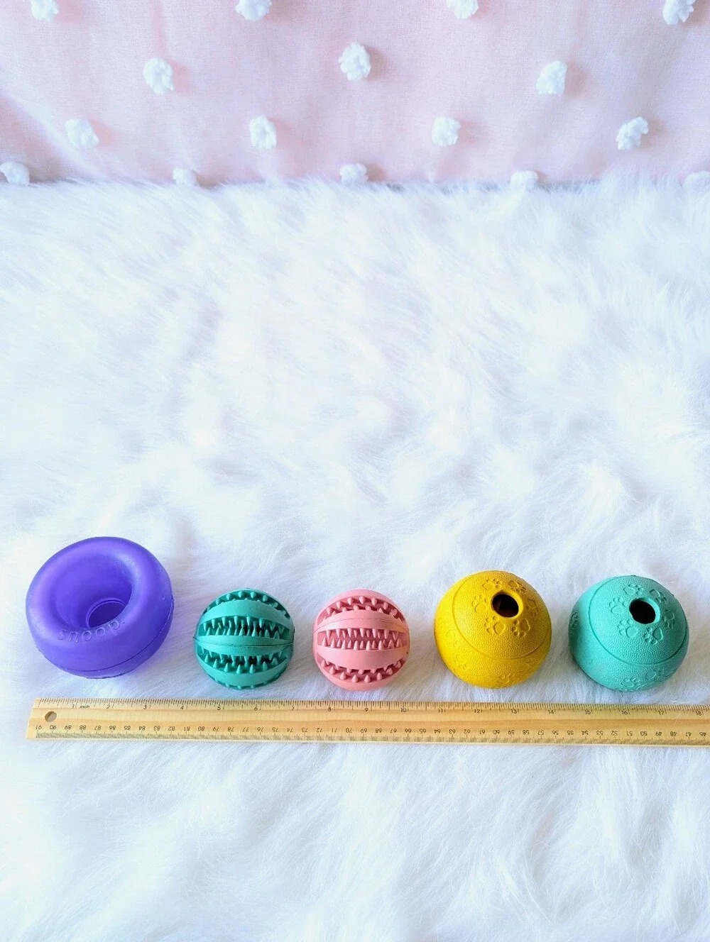 Dog Interactive Treat Puzzle Balls, Interactive Toys, Set Of 5, Medium
